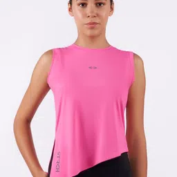 STRCH Women Solid Round Neck Nylon Top-image-15