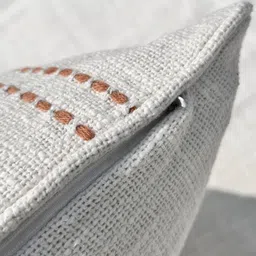 EXPORT HOUSE White & Brown Set of 2 Self Design Square Cushion Covers image 3
