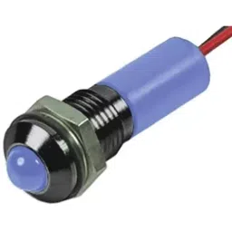 RS PRO Blue Panel Mount Indicator 24V DC, Mounting Hole Size 6 mm, Termination Type Lead Wires, IP Rating IP67, Model No 7227892-13
