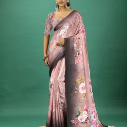 A.V.M. SILK MILLS Floral Printed Saree-image-95