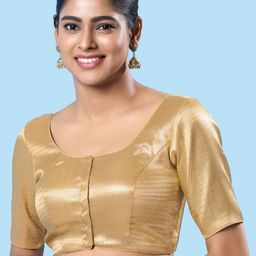 VAMAS - THE DESIGNER BLOUSES Women Round Neck Padded Saree Blouse-21