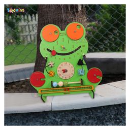 Toyshine Wooden The Flippy Busy Board With 10 Busy Activities - Green-image-100