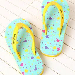 Pine Kids Slip On Flip Flops Heart Print -Pista Green-image-67
