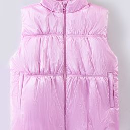 Little Kangaroos Woven Sleeveless Solid Droop Shoulder Quilted Jacket - Pink-image-81