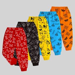 KUCHIPOO Pack Of 5 Disney Featuring Mickey & Friends Printed Track Pants -  Multi Colour-picture-2