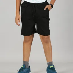 Kiddopanti Solid  Roll Up Shorts -  Black-picture-39