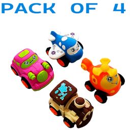 NEGOCIO Plastic Power Friction Pull Back, Push and Go Car, Aeroplane, Helicopter & Train Toy for Kids 3 Years & Above RANDOM TOY -PACK OF 4- COLOR MAY VARY-10