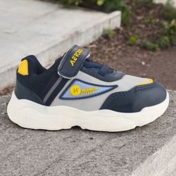 Lil Lollipop Fashion Text Patch Detailed Colour Blocked Velcro Closure Shoes - Navy Blue-image-78