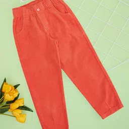 Pantaloons Junior Cotton Solid Pant - Living Coral-picture-33