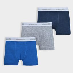 Mi Arcus Cotton Pack of 3 Solid Briefs - Grey & Blue-image-96