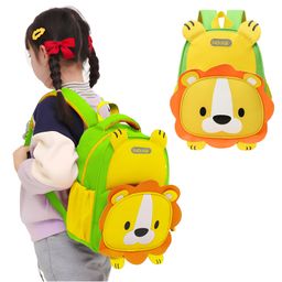 Bembika School Bag The Perfect Children Backpack and School Bags For Kids Compact Stylish Backpack For Kids Exceptional-Quality Kids Kindergarten Backpack and Travel Backpack- (Lion|Green) Height 11 Inches-image-56
