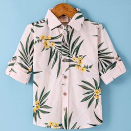 Rikidoos Cotton Full Sleeves Floral Printed Shirt - Light Pink-picture-13