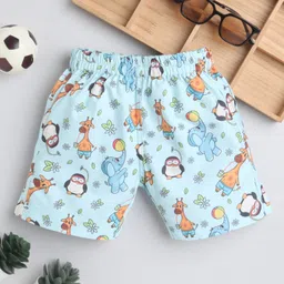 BAATCHEET Cotton Baby Animals Printed Shorts - Blue-picture-34