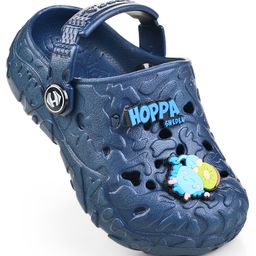 HOPPA SWEDEN Perforated Clogs With Cartoon Charms - Navy Blue-image-74