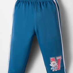 Tango Interlock Knit Full Length Track Pant With Animal Print - Blue-picture-6