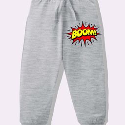 KAVEE Pure Cotton Knit Boom Text Printed Biowashed Lounge Pants - Grey-picture-46
