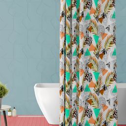 ArtzFolio White & Black Printed Waterproof Shower Curtain-image-103