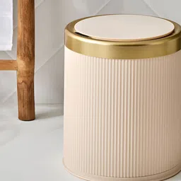Home Centre Sedona Sierra Beige & Gold Toned Sensor Waste Bin - 8L-picture-17