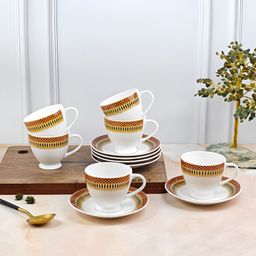 UPC Set of 6-Premium Ceramic Printed Glossy Cups & Saucers image 2