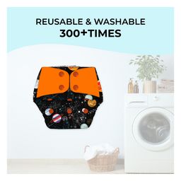 Snugkins Freesize Reusable Waterproof & Washable Cloth Diapers for day time use Pack of 3 - Multicolour image 3