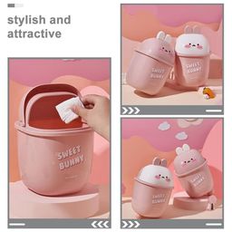 Funeiko Cartoon Theme Mini Table Dustbin with Swing Top Lid  Random Print image 4