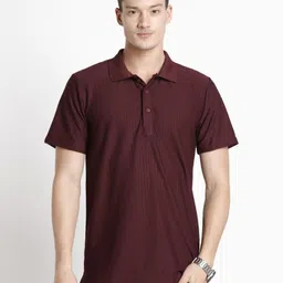 ODCC Men Printed Polo Collar Pockets Slim Fit T-shirt-image-0
