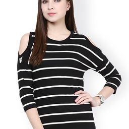 Hypernation Black & White Striped Top-20