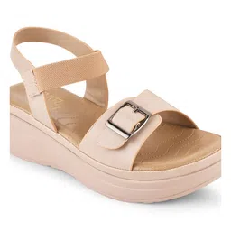 SHUZ TOUCH Open Toe Wedge Heels With Backstrap image 5