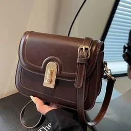 DressBerry Buckle Detail PU Structured Sling Bag-34