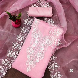 Maroosh Embroidered Organza Unstitched Dress Material-image-68