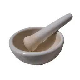 WKM 254 mm(10 Inch) Dia White Color Round Shape Porcelain Mortar Pestle KT85PM-5