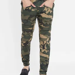 SAPPER Men Camouflage Printed Relaxed Joggers Trousers-image-4