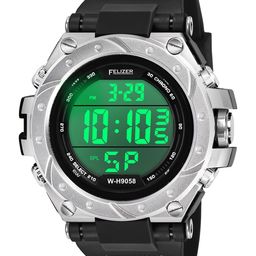 FELIZER Men Dial & Straps Digital Multi Function Watch LSKA-9058-SilverBlk image 4