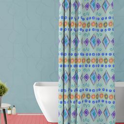 ArtzFolio Green & Blue Printed Waterproof Shower Curtains-image-98