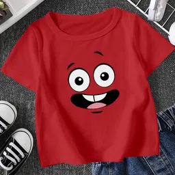 FIONAA TRENDZ Unisex Kids Red Printed T-shirt-picture-31