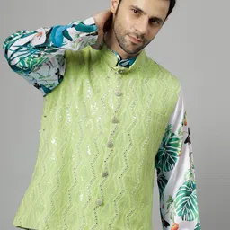 Utsav Fashion Embroidered Nehru Jacket-picture-48