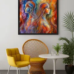 999Store Red & Orange Abstract Twin Silhouettes Canvas Wall Art-47