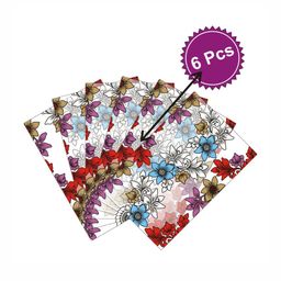 LooMantha Blue & White 6 Pieces Rectangle Floral Printed Table Placemats-89