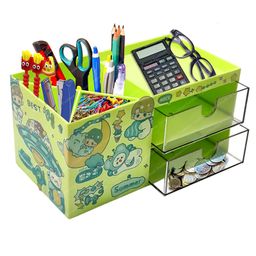 FunBlast Desk Storage Box with DIY Stickers - Green-picture-4