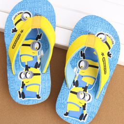 Cute Walk by Babyhug Flip Flops Minions Print - Blue-image-14