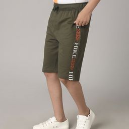 Under Fourteen Only Hike Text Placement Printed Shorts - Green-picture-43