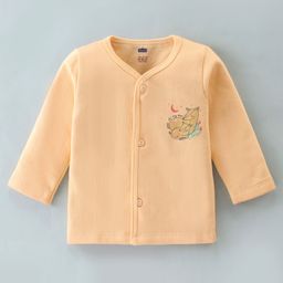 Simply Fleece Full Sleeves Vest Deer Print- Yellow-picture-5