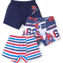 Babyhug Marvel Cotton Knit Briefs with Spider Man Graphics Pack of 3 - Multicolour-picture-43