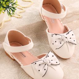 Cute Walk by Babyhug Ballerina with Velcro Closure & Bow Applique - White-image-33