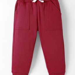 Zero Interlock Knit Full Length Solid Colour Lounge Pant - Maroon-image-66