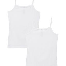 Charm n Cherish 100% Cotton Pack Of 2 Sleeveless Solid Camisoles - White-image-70