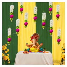 Divyakosh Lotus Hanging 8Pcs, Floral Wall Hangings, Temple Decoration Items-image-75