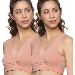 &Circus Modal Pack Of 2 Solid Maternity Bra With Nursing Access - Peach-image-55