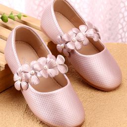 Babyoye Slip On Ballerina With Floral Applique - Pink-picture-41