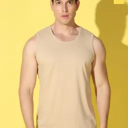 WOOSTRO 2-Pcs Odour-Free Combed Cotton Innerwear Vests VWS26(PLAIN RUST)(ALONE YELLOW)-43